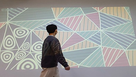 品牌展厅几何互动投影装置体感识别艺术秀