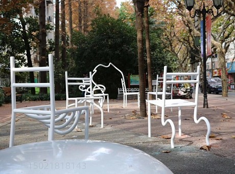 济南塑景园林雕塑 抽象不锈钢管座椅雕塑制作