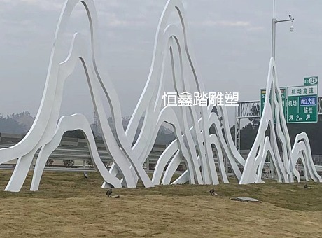 广西桂林高速路服务区装饰喷漆不锈钢假山雕塑厂家报价
