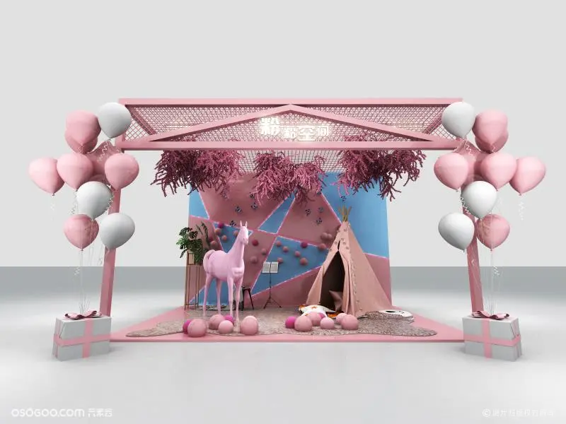 3D设计效果图▪商场粉粉空间美陈原创打卡点