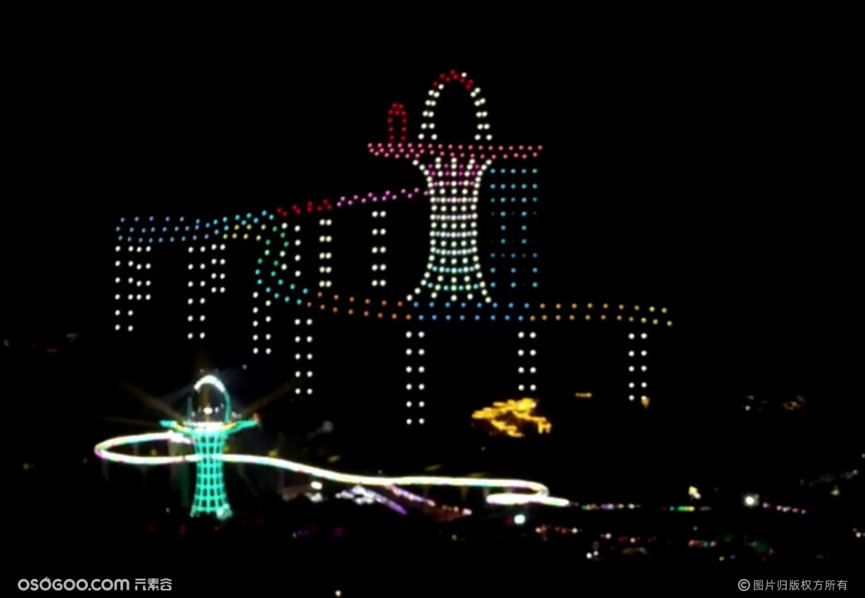 350台无人机表演 安吉田园嘉乐比乐园
