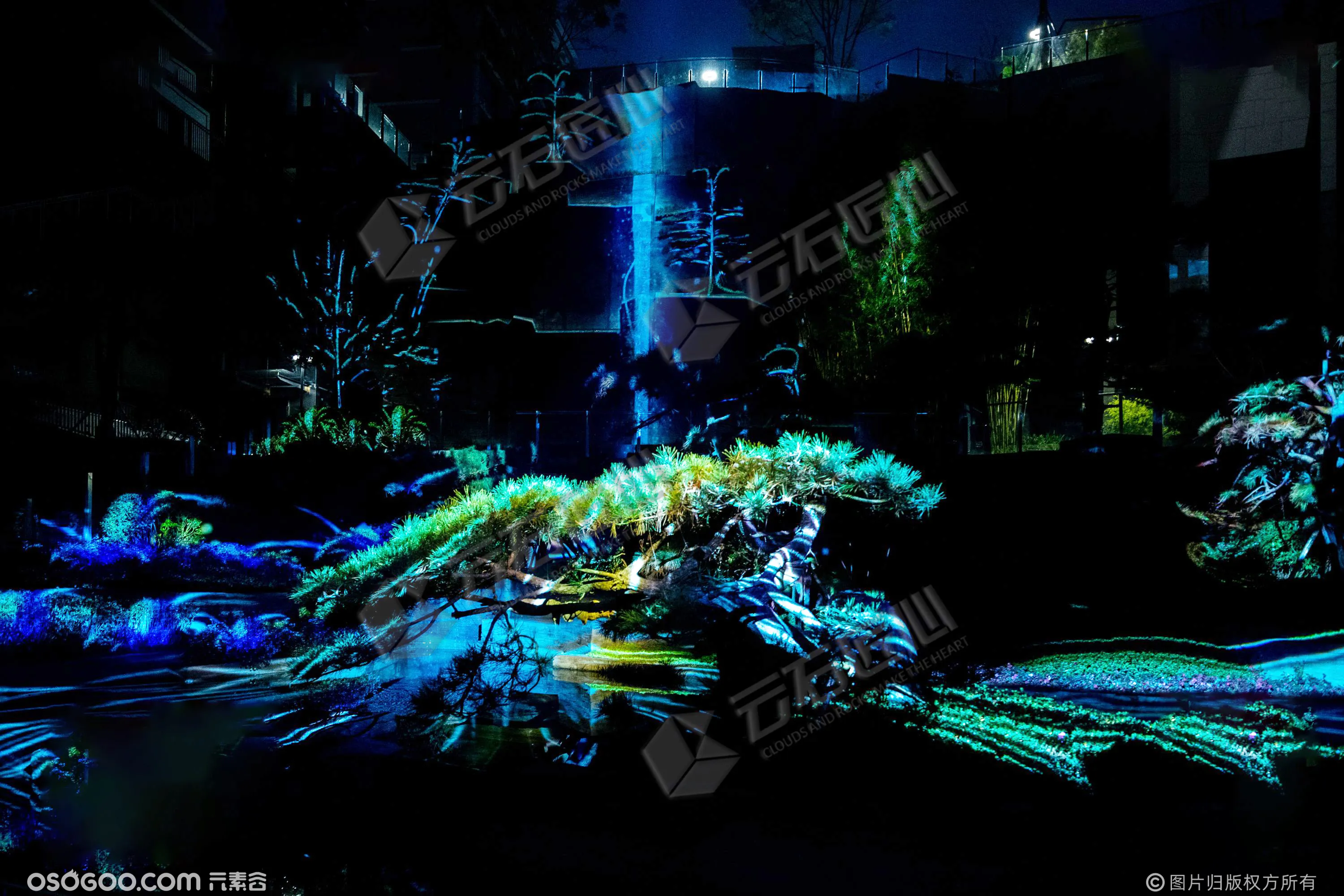 4D飞瀑园林 沉浸式山体夜游艺术光影秀