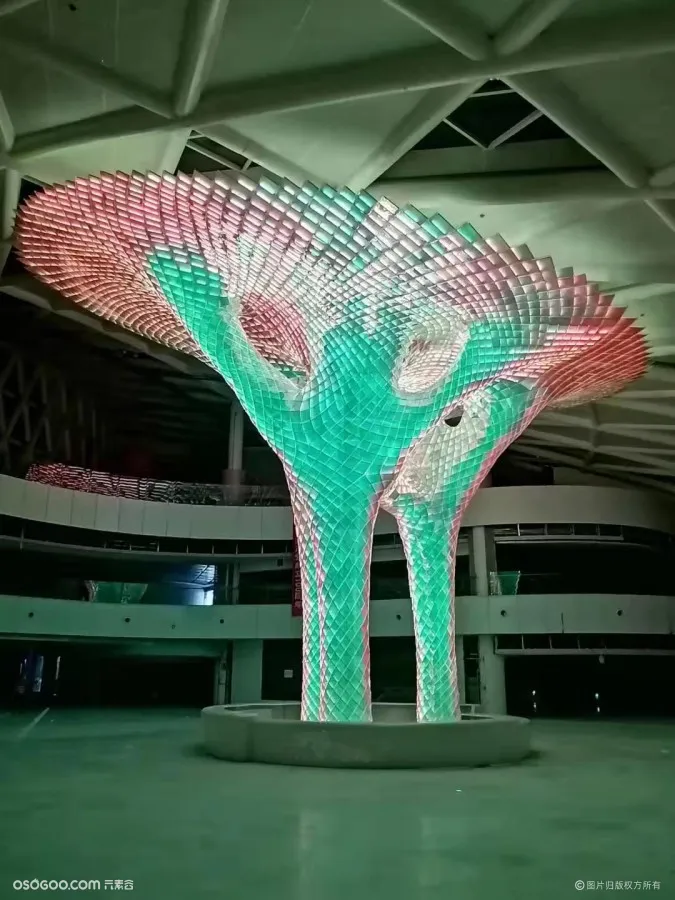 南京亚克力变换灯光雕塑 不锈钢灯光树雕塑