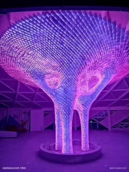 南京亚克力变换灯光雕塑 不锈钢灯光树雕塑