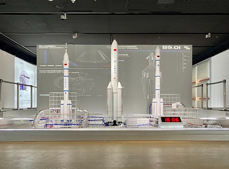 中国航天绕落回展厅火箭模型—中国航天文创