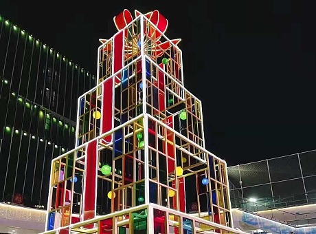 圣诞树出租礼盒造型圣诞树制作发光亚克力圣诞树租赁