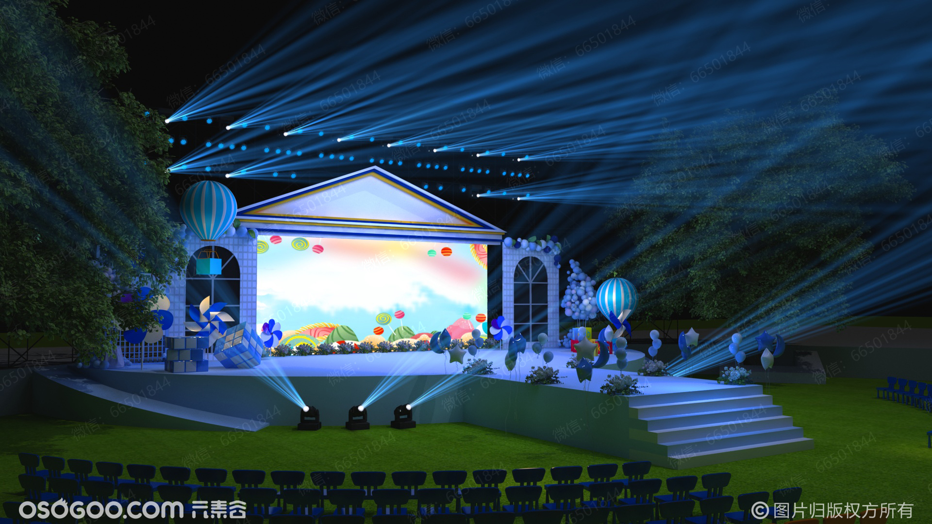幼儿园毕业典礼舞台效果图|设计-元素谷(OSOGOO)