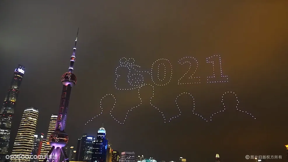 上海400架无人机表演