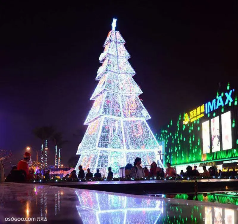 美陈类圣诞树新年景观型观赏霓虹灯树高度可定制