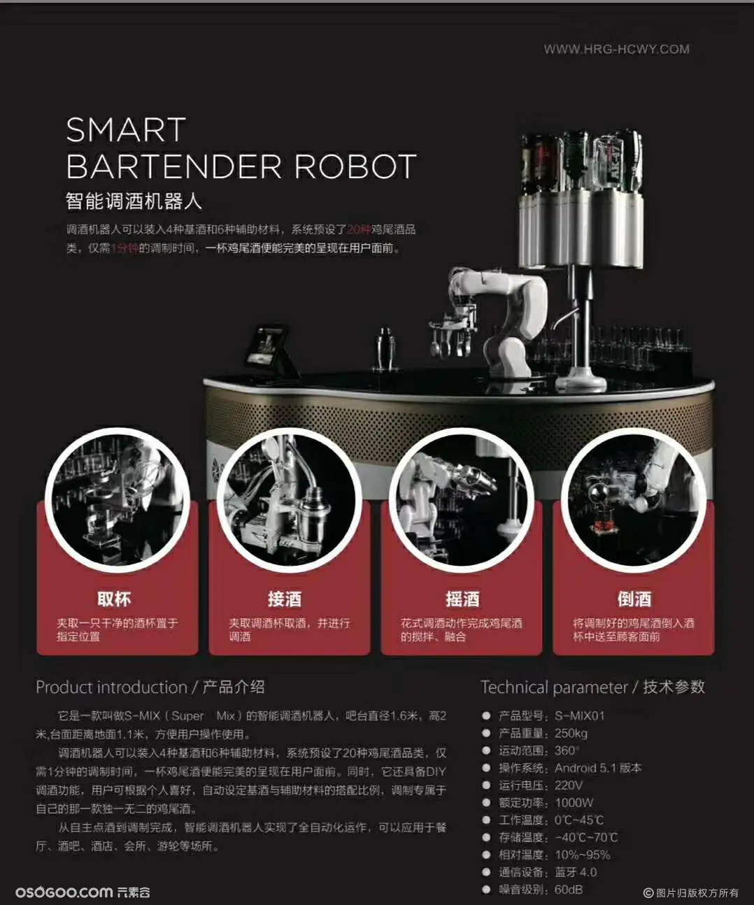 调酒机械臂、智能机器人、科技感