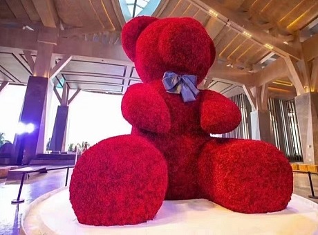 上海幕明仿真玫瑰花熊商业大型坐地熊美陈摆件