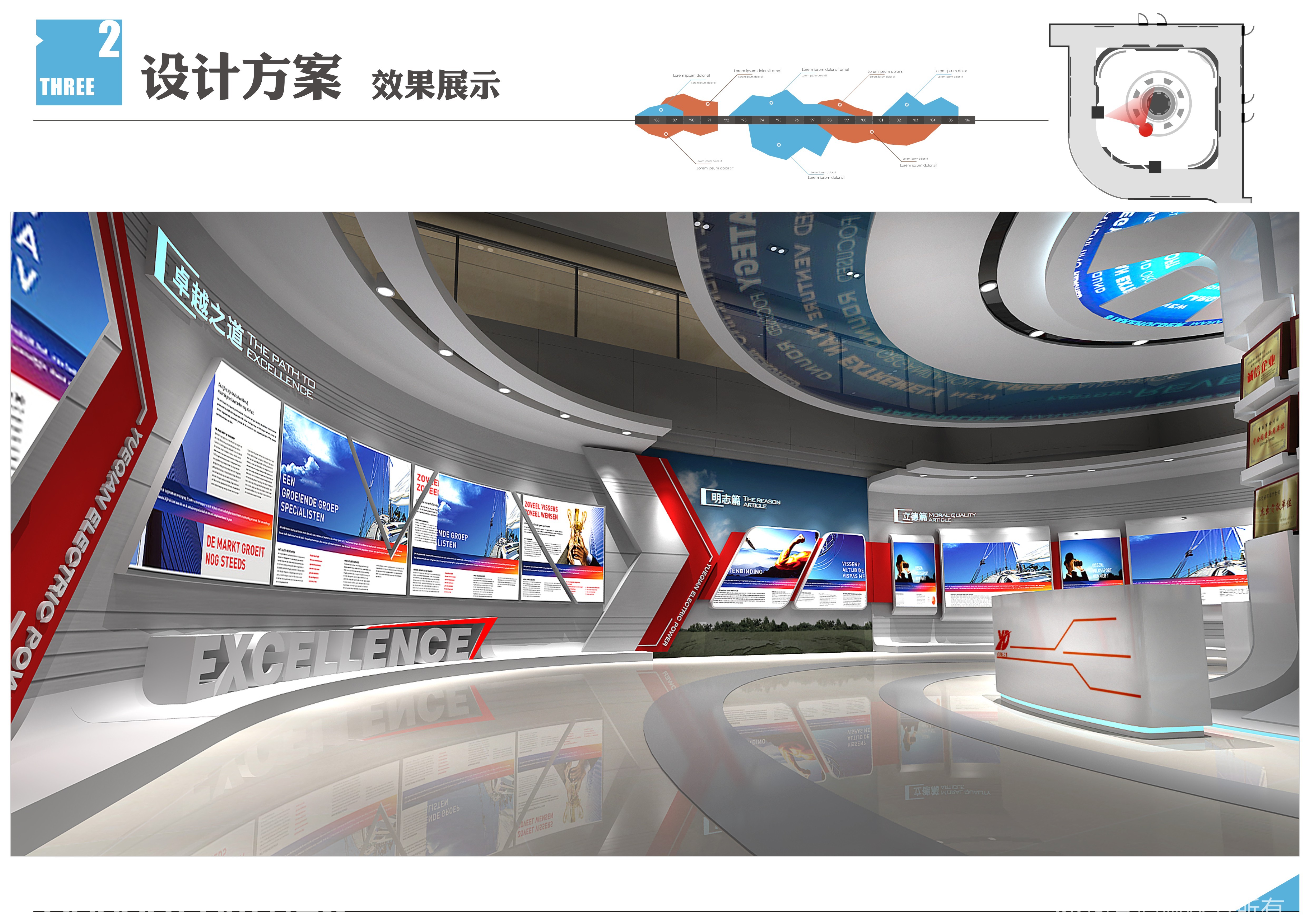 高級企業科技展廳設計方案3d效果圖