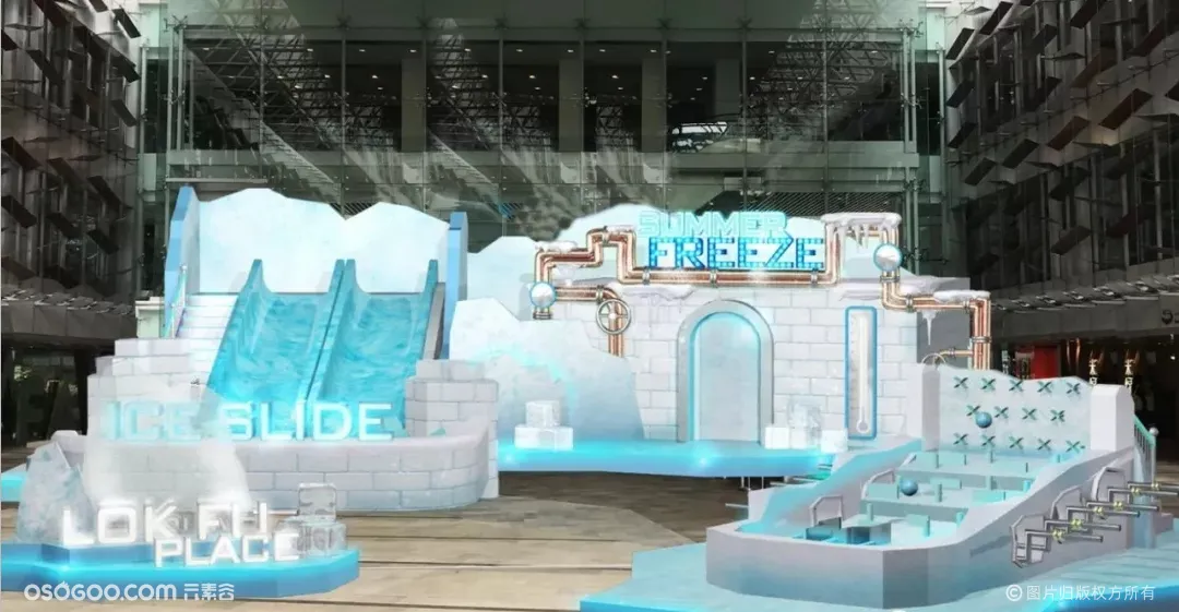 乐富广场「动感冰夏」主题装置，开启极地的浪漫旅程