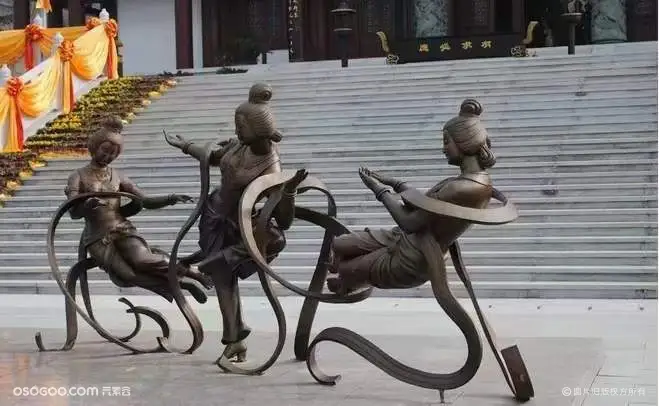 菏泽步行街艺术雕塑 见证城市之美