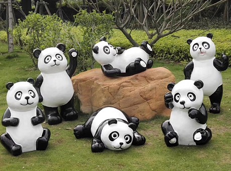大型动物雕塑 仿真大熊猫展模型 户外活动熊猫摆件 楼盘创意展 
