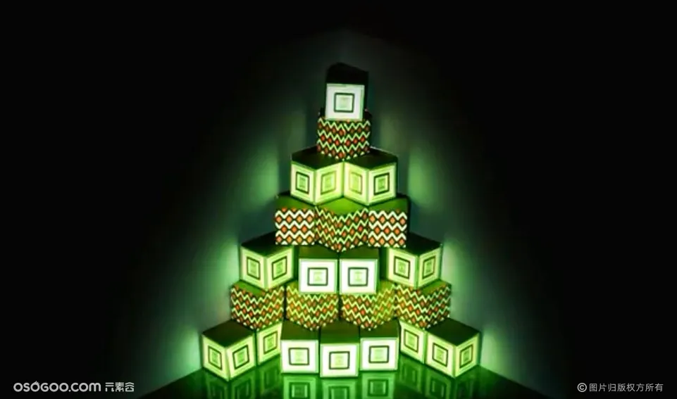 【唛丁科技】光雕投影圣诞树 圣诞节互动装置商场活动美陈装饰