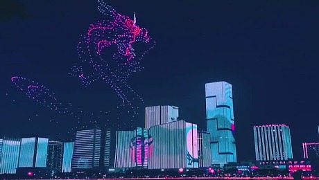 1500台无人机表演在福州江滨上演科技的魅力