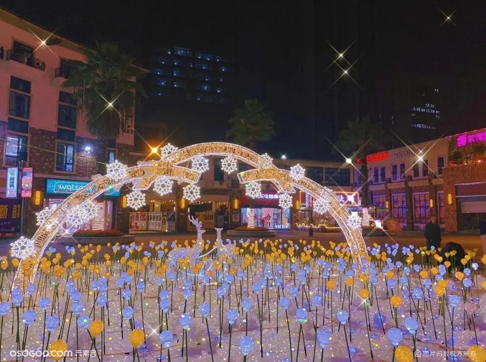 上海幕明商业活动灯光美陈布置规划 步行街景观装饰摆件