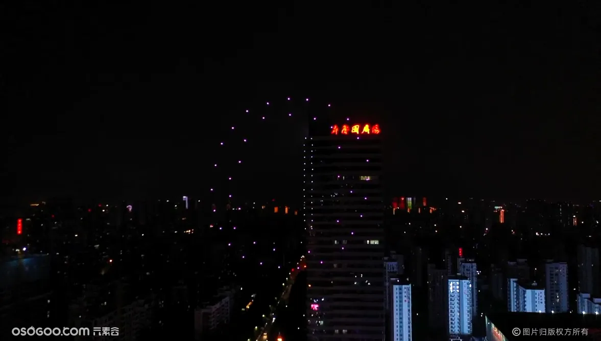 山东滨州吾悦广场，200台无人机表演