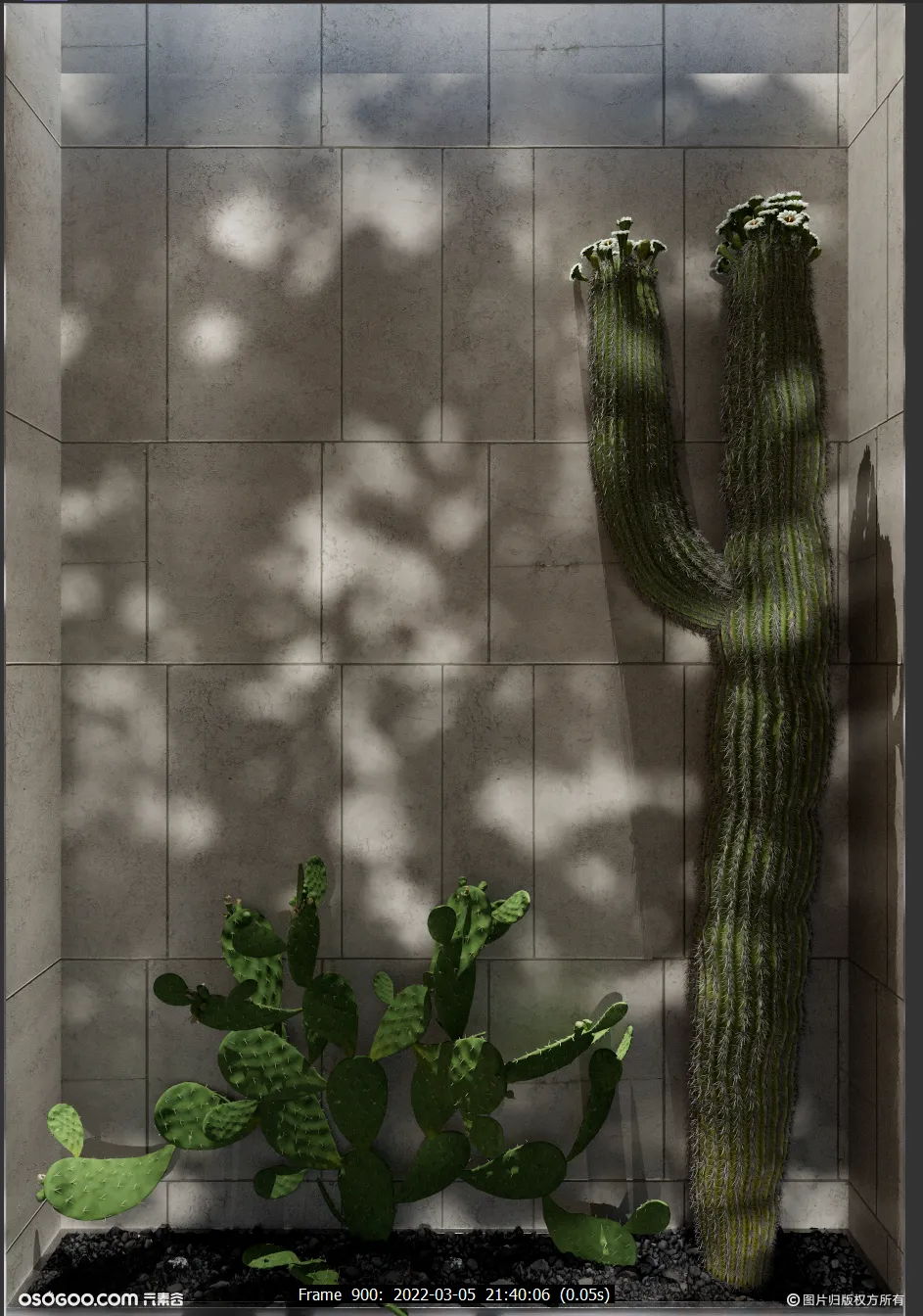 植物墙——商业建筑设计三维展示