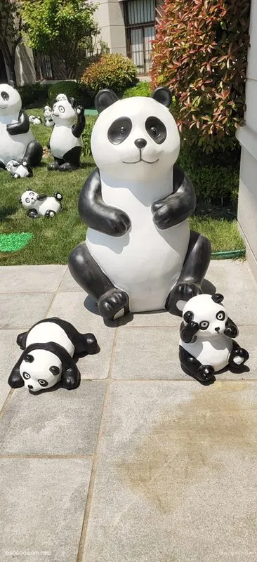 卡通熊猫租赁玻璃钢国宝大熊猫模型熊猫军团