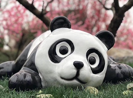 卡通熊猫租赁玻璃钢国宝大熊猫模型熊猫军团