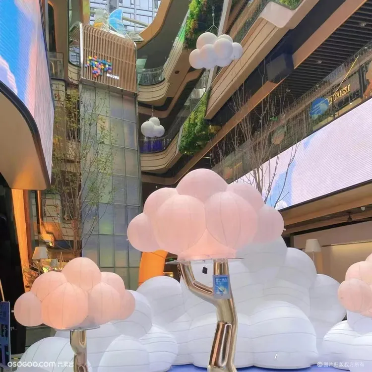 巨型发光云朵气模艺术装置 景区商场美陈装饰 文旅夜游亮化