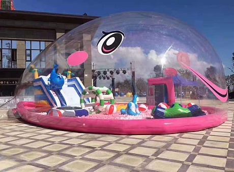 充气儿童乐园水晶宫 透明海洋球池泡泡屋厂家