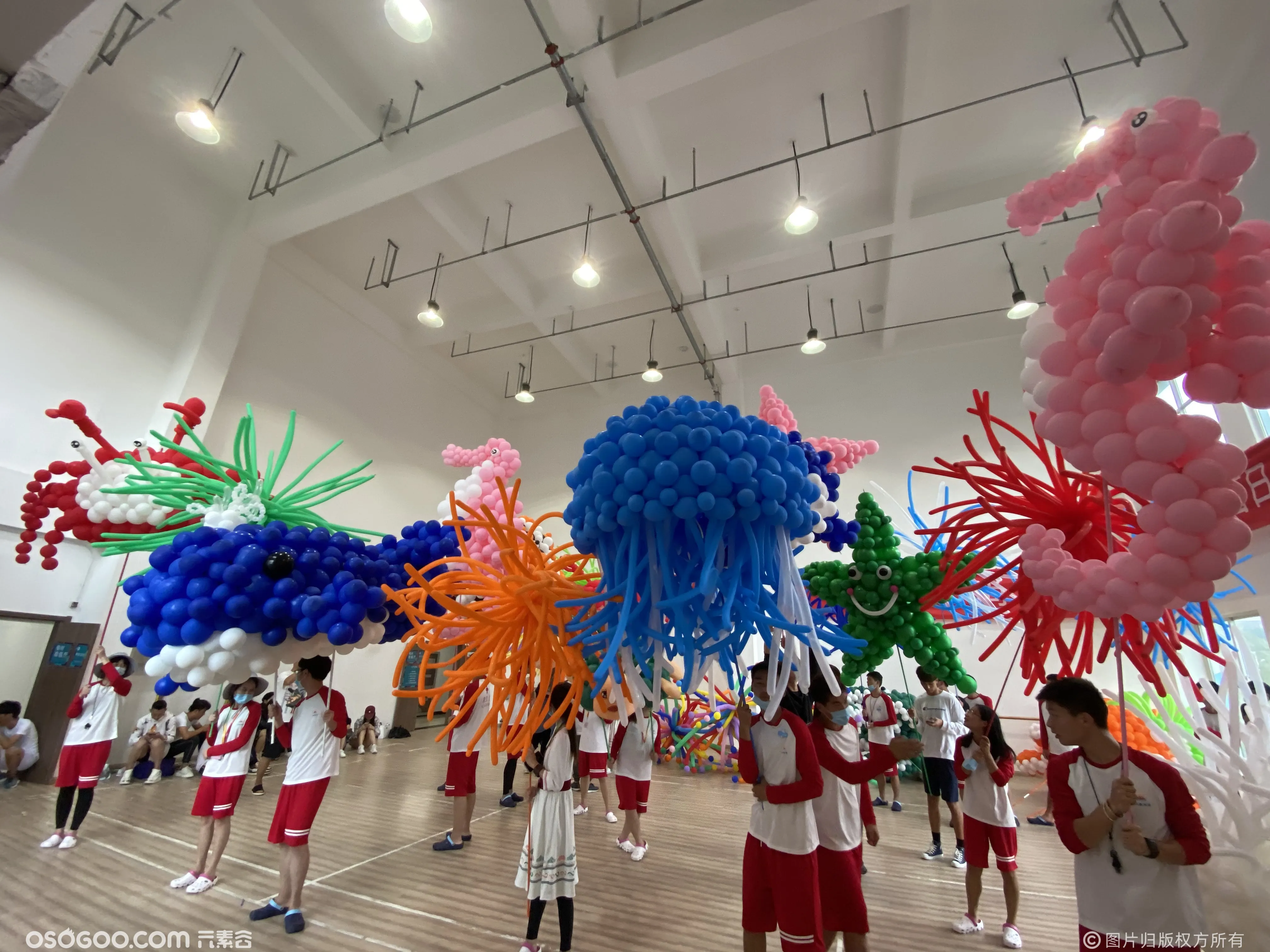 南京玛雅海滩水上乐园开业2仪式定制气球氛围布置气球
