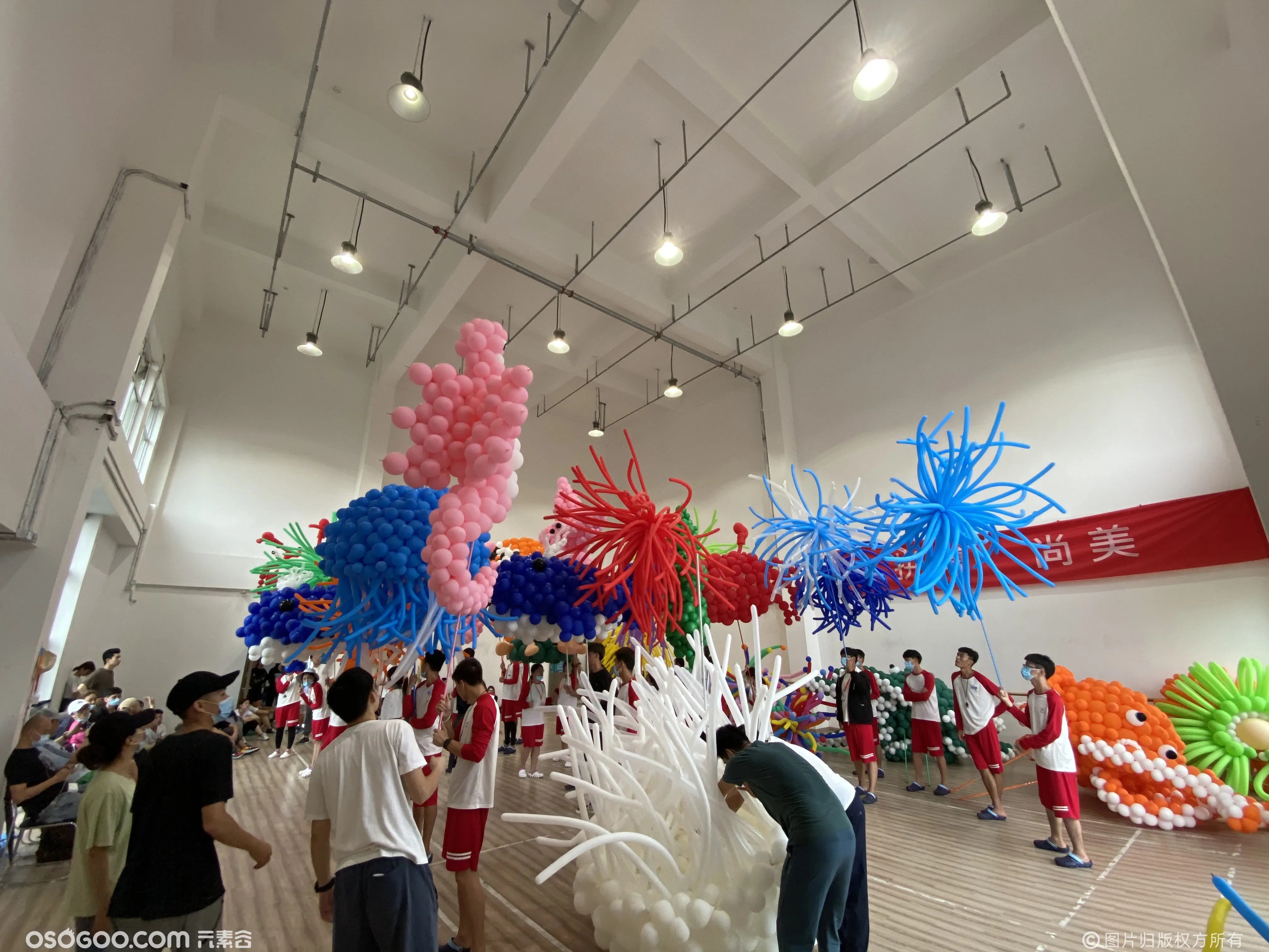 南京玛雅海滩水上乐园开业2仪式定制气球氛围布置气球