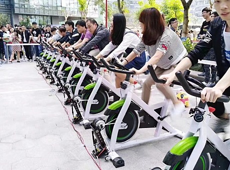 广州深圳动感自行车发电装置出租LED灯带点亮LOGO