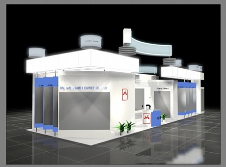 现代新产品3D展厅展位模型设计