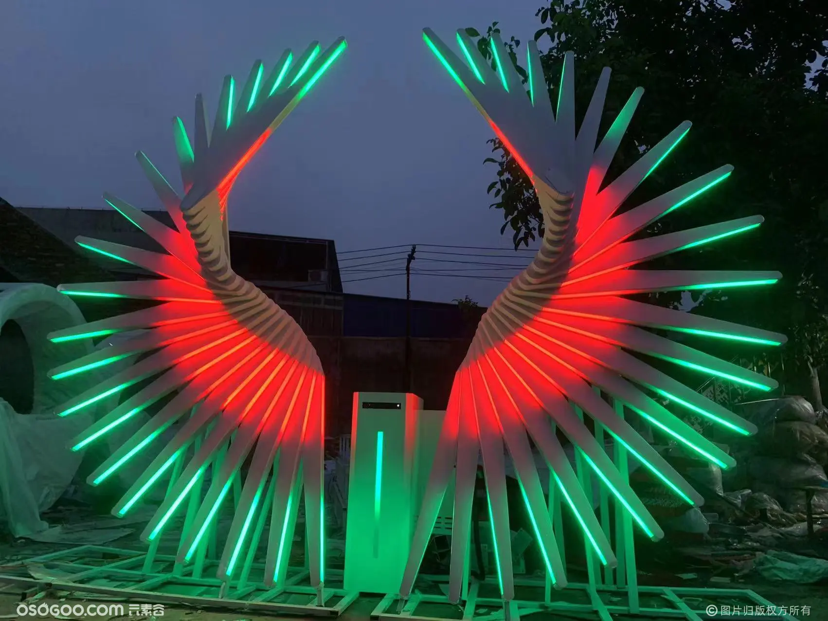 互动翅膀人体感应翅膀LED发光翅膀天使之翼体感翅膀网红打卡 