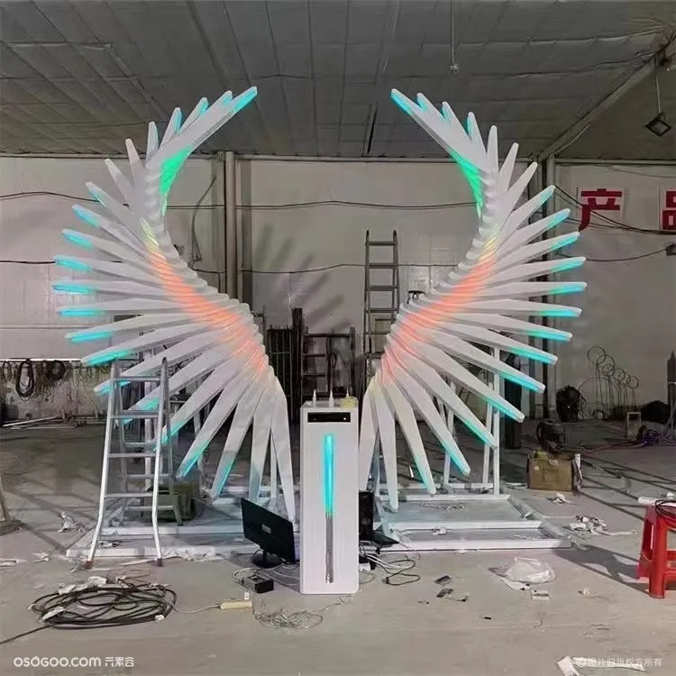 互动翅膀人体感应翅膀LED发光翅膀天使之翼体感翅膀网红打卡 