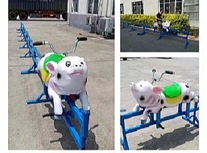 上海幕明新款网红设备轨道小猪农场公园无动力小猪赛跑大型设施