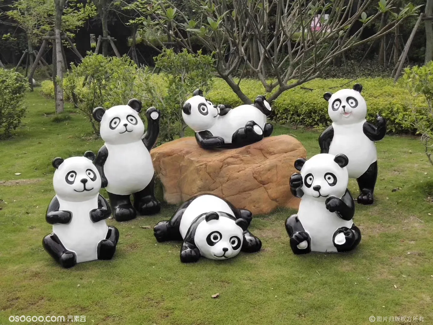 玻璃钢熊猫模型出租国宝熊猫批量出租租赁大型熊猫展主题