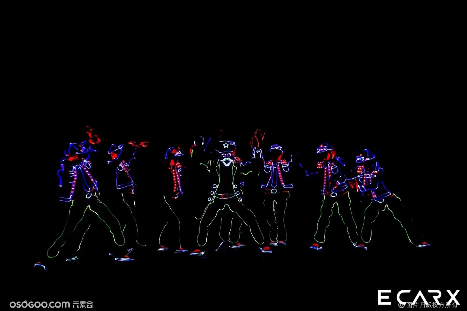 大胡子舞蹈-电光舞-荧光舞-年会光电科技节目表演