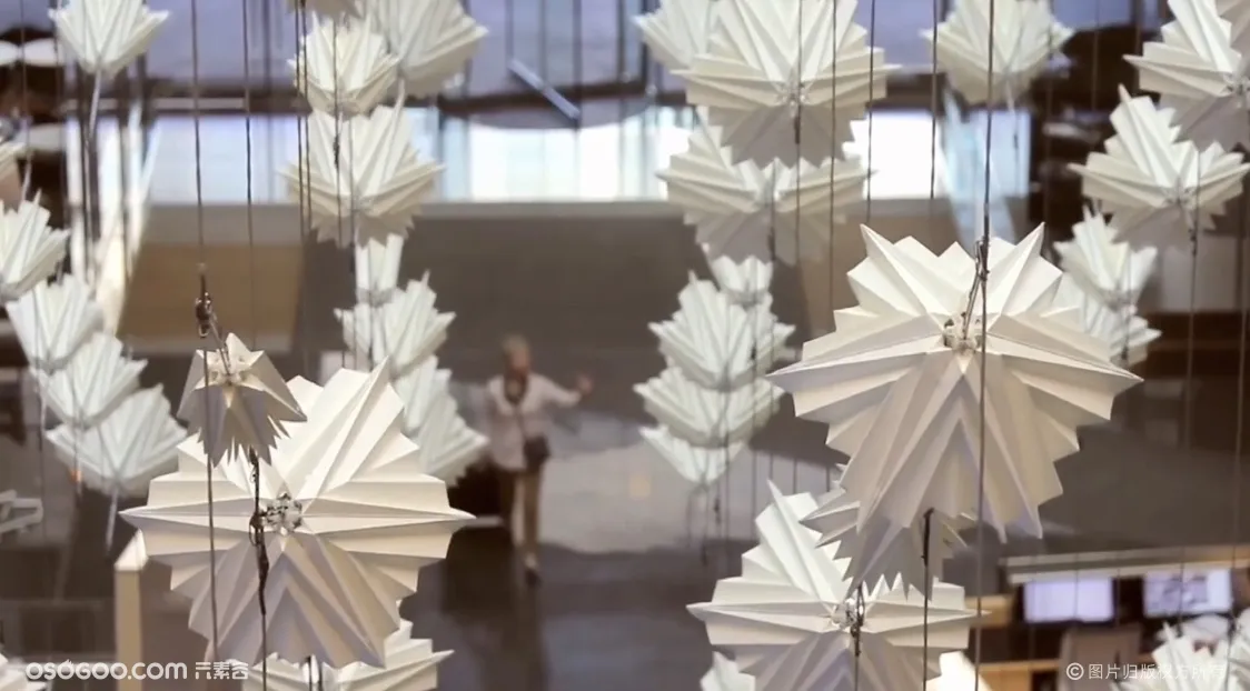 矩阵机械纸花 全网装置中最美得动态艺术装置 北京大兴机场同款