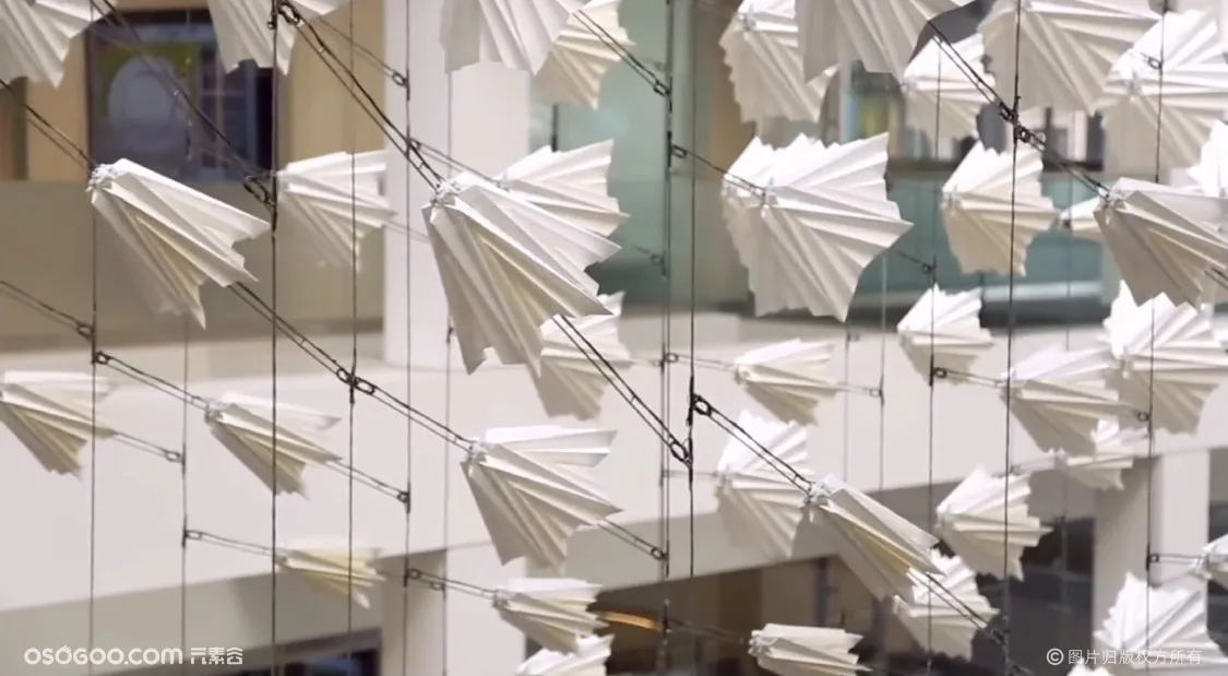 矩阵机械纸花 全网装置中最美得动态艺术装置 北京大兴机场同款