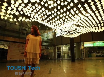 投石科技公共空间装置动态艺术雕塑大型LED矩阵系列