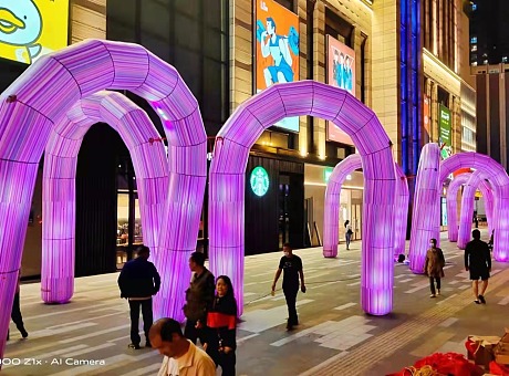 天空城堡 充气互动拱门 商业广场智能感应声光拱门 可七彩变色