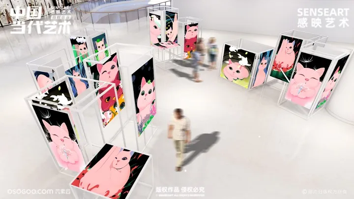 奇乐绒绒猫力中国当代潮流艺术家IP装置作品展
