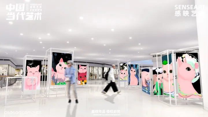 奇乐绒绒猫力中国当代潮流艺术家IP装置作品展