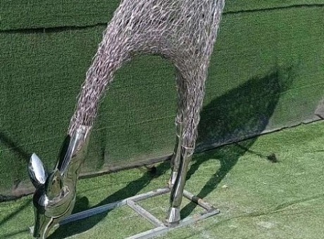 无锡钢丝编织抽象鹿雕塑 不锈钢无角鹿园林景观定制
