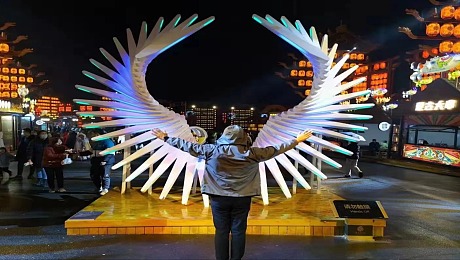 天使之翼出租  体感天使翅膀感应发光互动装置