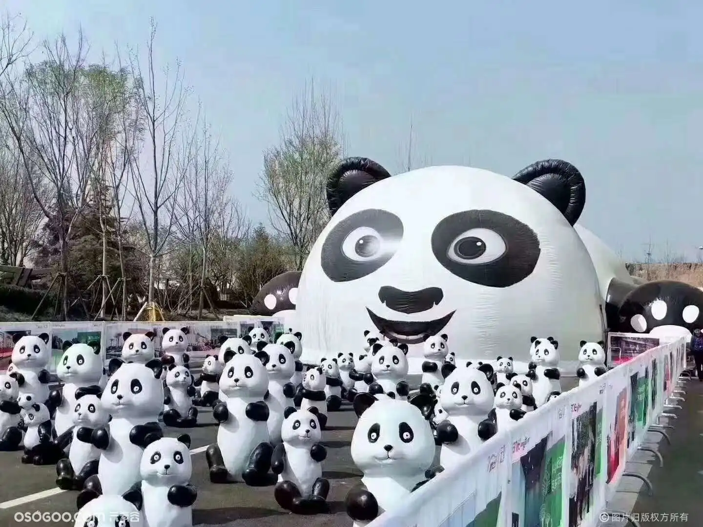 大型熊猫岛出租出售充气城堡熊猫岛租赁厂家