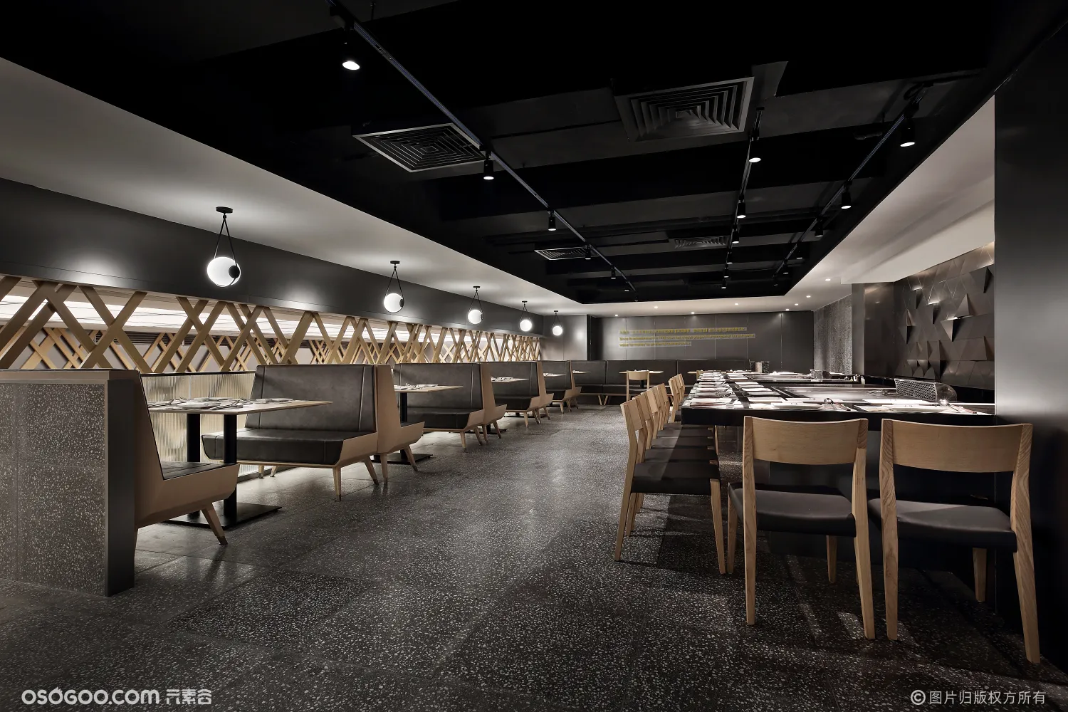 深圳这家日式铁板烧餐厅设计，10分新颖，很大渔！
