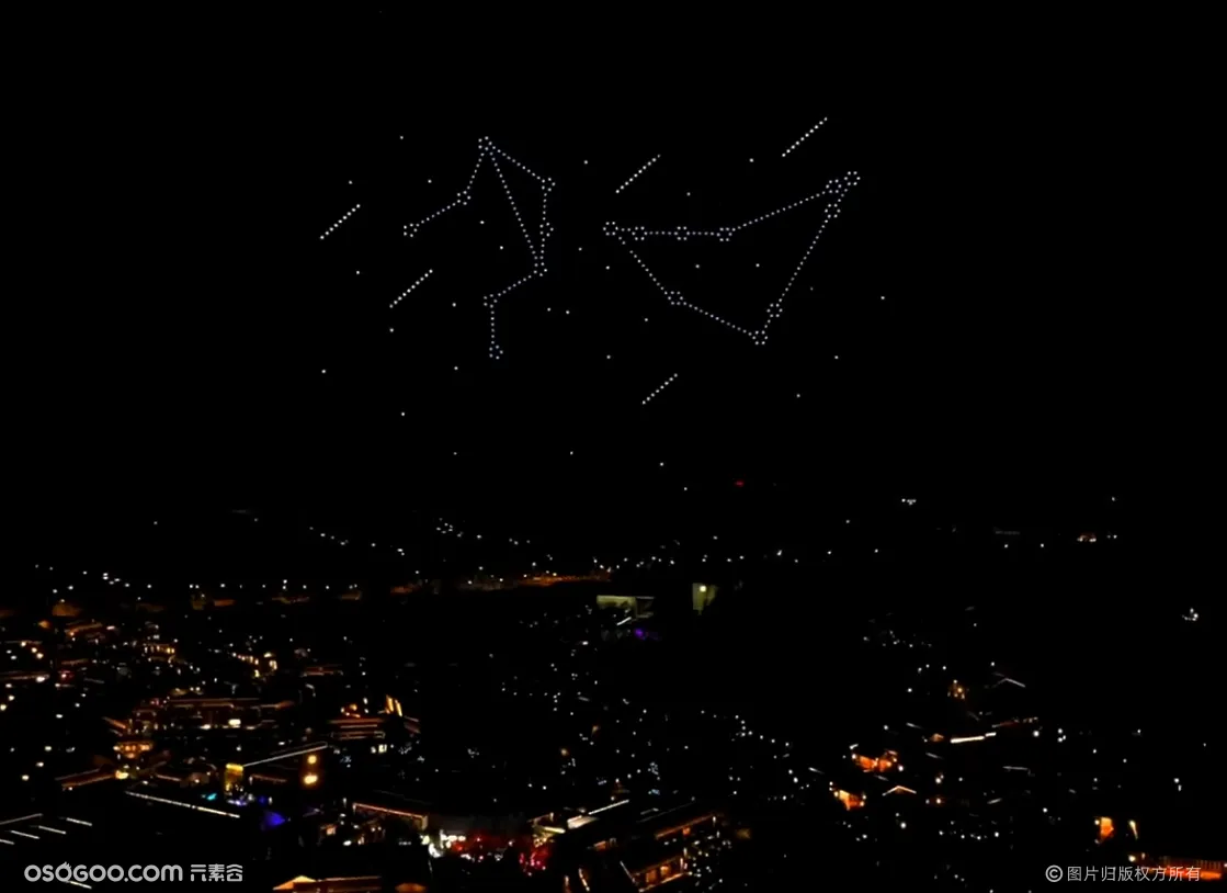 江苏.无锡 400台无人机表演在夜空中照亮求婚现场