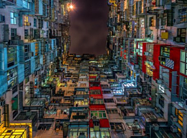 航拍到的香港大楼上帝视角，画面美得像艺术