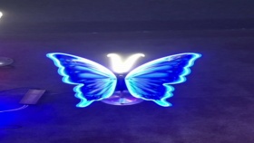 户外草坪是观树木亮化动态蝴蝶灯布置装置铭星厂专业灯光装置艺术